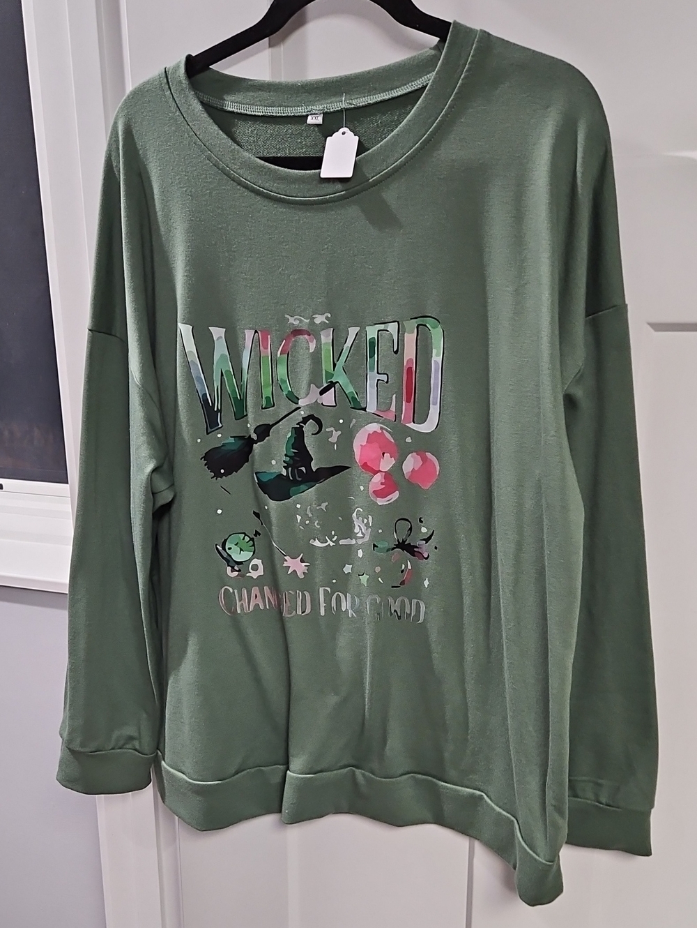 Wicked Graphic Crewneck Sweater - Sage Green
